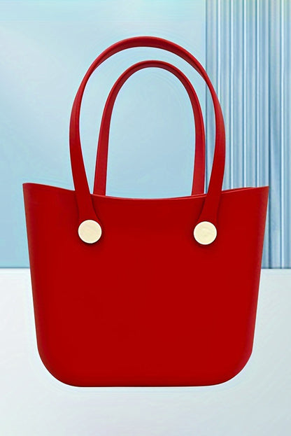 Fiery Red Waterproof Eva Rubber Portable Tote Bag