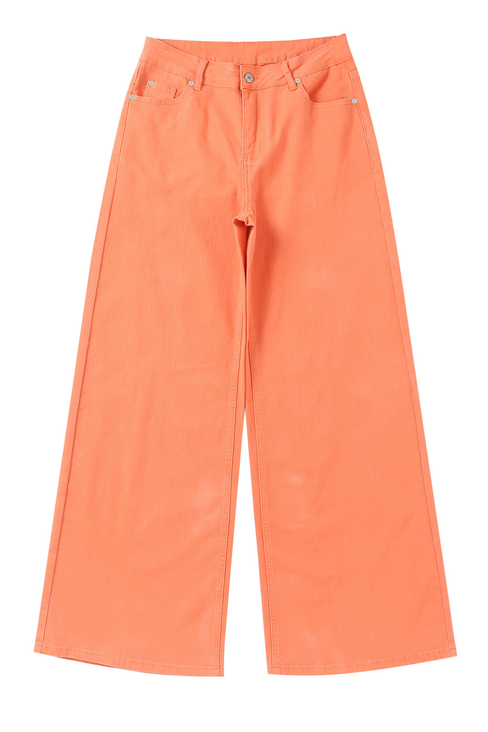 Orange Acid Wash High Waist Wide Leg Jeans