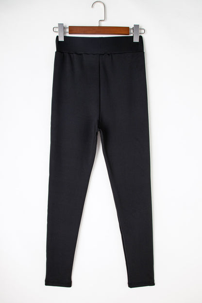 Black Fleece Lining Winter High Waist Leggings