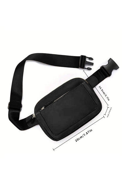 Black Minimalist Multi-zipped Crossbody Bag