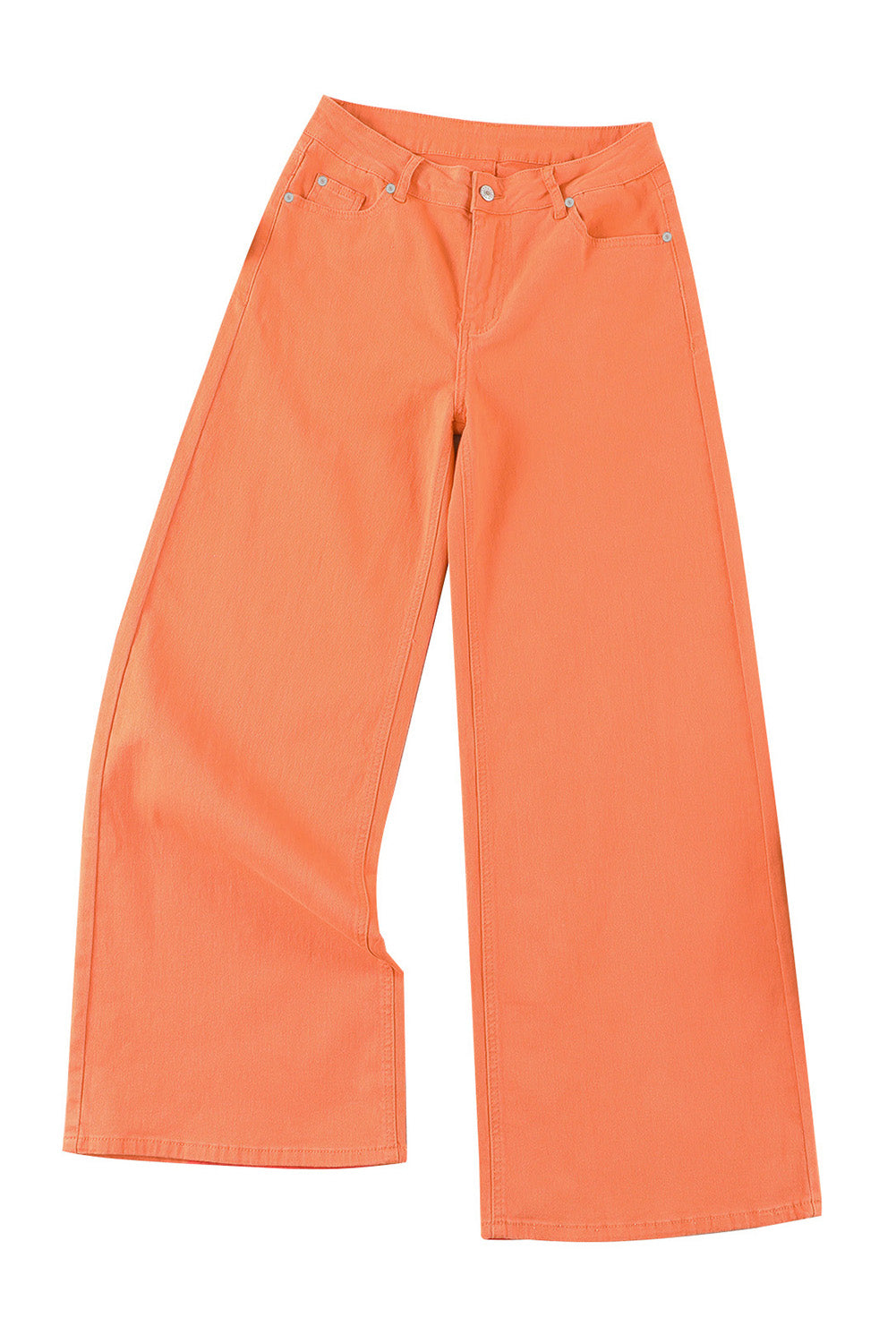 Orange Acid Wash High Waist Wide Leg Jeans