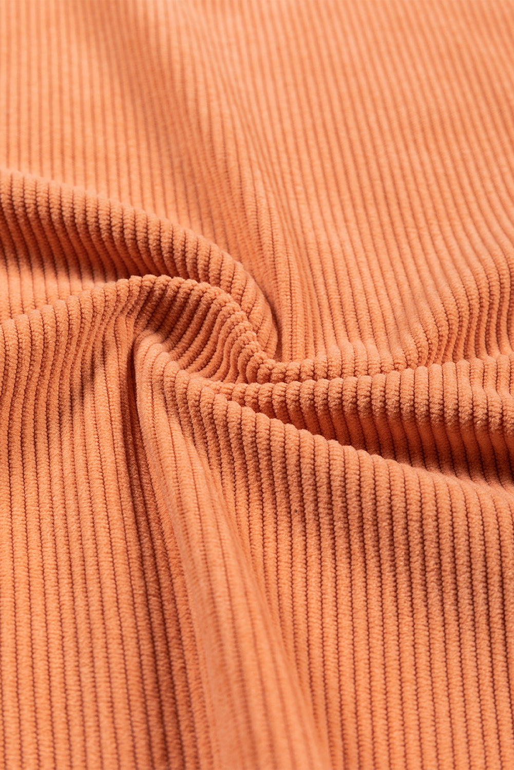 Orange Ribbed Corded Oversized Sweatshirt